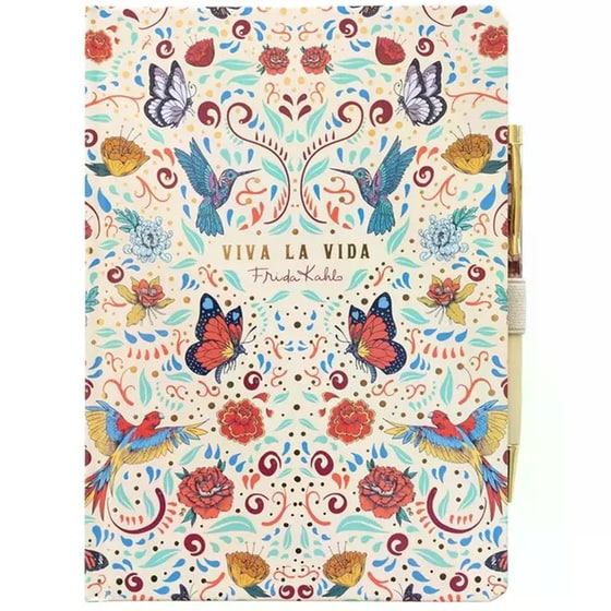 Σετ Δώρου Τετράδιο Frida Kahlo Viva La Vida Premium A5 με Στυλό 96 Φύλλων image 0