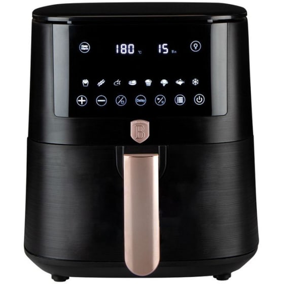 BERLINGER HAUS BH-9537 με Αποσπώμενο Κάδο 1400 W 5 L Μαύρο/Ροζ Χρυσό Φριτέζα Αέρος image 0