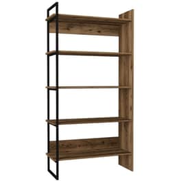 Βιβλιοθήκη 24Mall Erba από Μοριοσανίδα/Μέταλλο 91.8x34.8x180 cm - Μαύρο/Καφέ