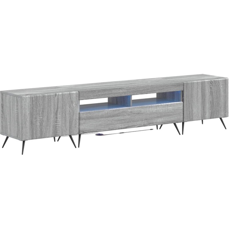 Έπιπλο Τηλεόρασης VidaXL BREDA με LED 3 τμχ 198 x 35 x 43 cm - Γκρι Sonoma