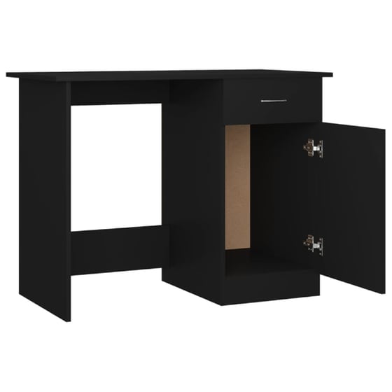 Γραφείο με Συρτάρια VidaXL από Μοριοσανίδα 100x50cm - Μαύρο image 1