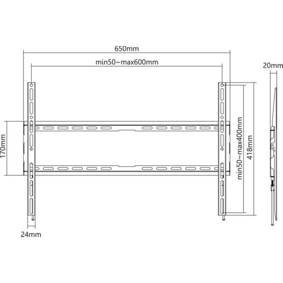 Βάση Τηλεόρασης Επιτοίχια Sbox PLB-2264F-2 Σταθερή 37" - 80" έως 45 kg image 4