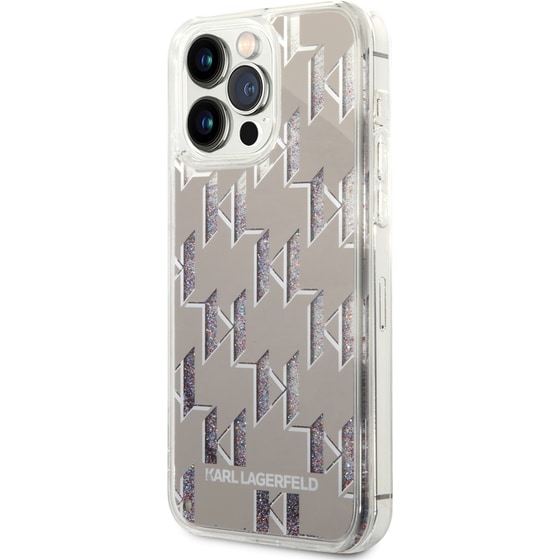 Karl Lagerfeld Monogram Liquid Glitter Case Θήκη Προστασίας Από Σιλικόνη – Iphone 14 Pro Max (ασημί – Klhcp14xlmnms) image 3