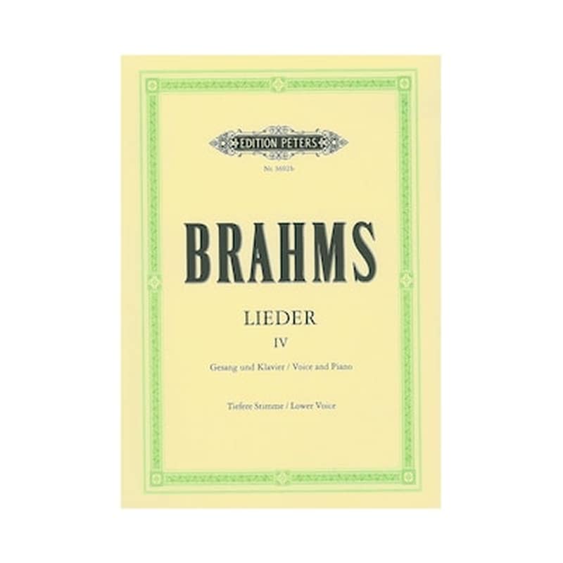 EDITION PETERS Edition Peters Brahms - Complete Songs, Vol.4 For Medium/low Voice - Piano Βιβλίο Για Φωνή Και Πιάνο