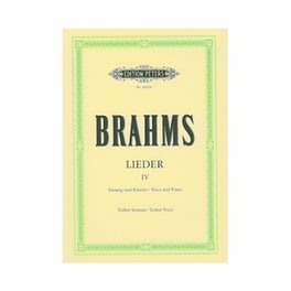 Edition Peters Brahms - Complete Songs, Vol.4 For Medium/low Voice - Piano Βιβλίο Για Φωνή Και Πιάνο