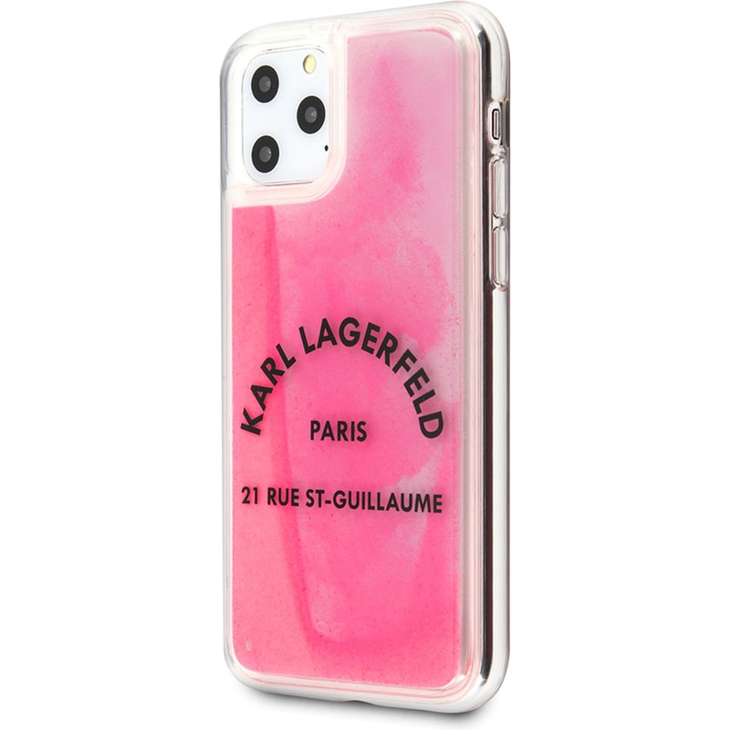 KARL LAGERFELD Θήκη Apple iPhone 11 Pro - Karl Lagerfeld St. Guillaume Logo Collection Glow In The Dark Sand Case - Grey/Pink