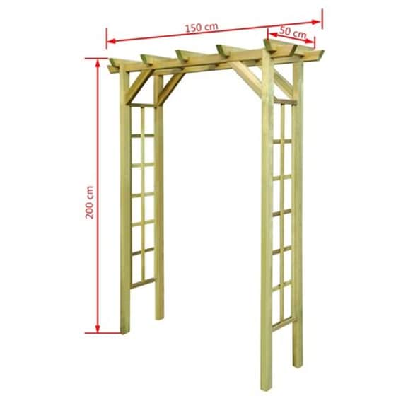 Vidaxl Πέργκολα Είσοδος - Αψίδα 150 X 50 X 200 Εκ. Εμποτισμένο Ξύλο image 2