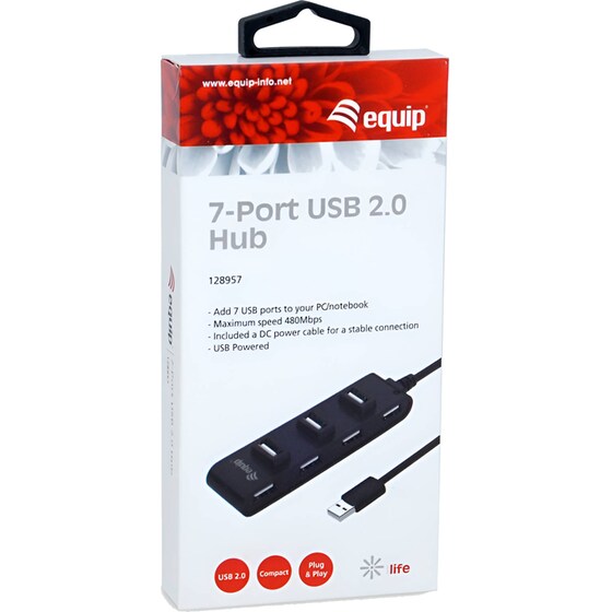Equip 128957 USB Hub 7-Port USB 2.0 συμβατό με USB-A image 3