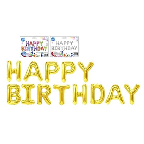 Μπαλόνι Ηλίου"Happy Birthday" Μεταλλιζέ 13 Τμχ - Χρυσό image 0