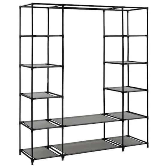 Vidaxl Ντουλάπα Με Ράφια / Σωλήνες Γκρι 150x45x176 Εκ. Υφασμάτινη image 5