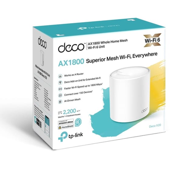TP-Link Deco X20 AX1800 Whole Home Mesh Wi-Fi 6 Dual Band (2.4 & 5 GHz) 1201 Mbps (1-pack) image 6