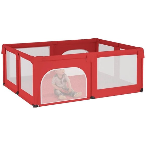 Παρκοκρέβατο VidaXL με Στρώμα Κόκκινο image 4