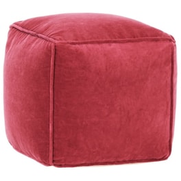 Πουφ Vidaxl  Από Βαμβακερό Βελούδο  40x40x40 cm - Κόκκινο