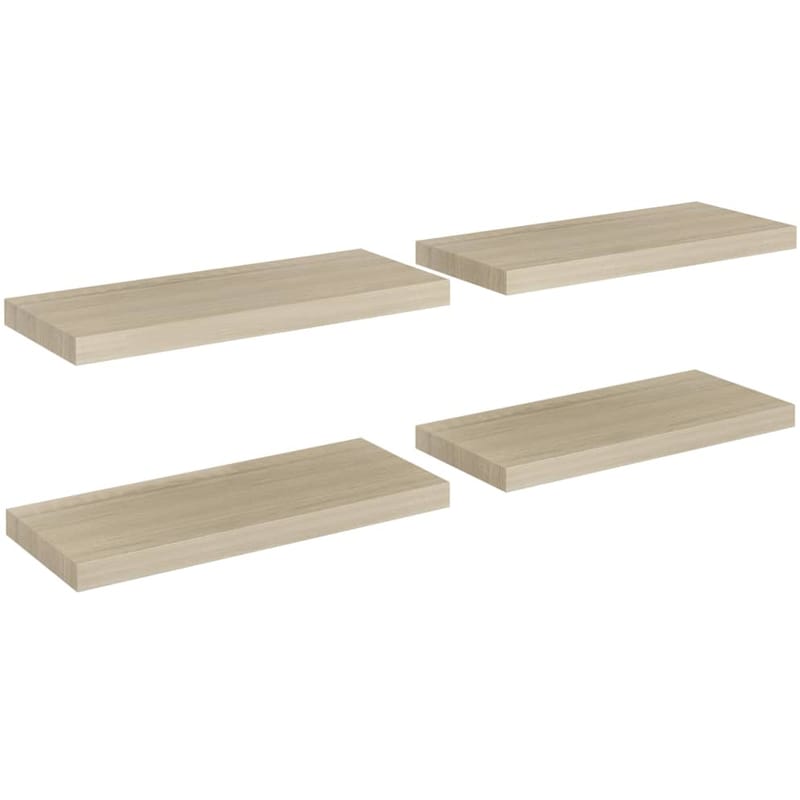 VIDAXL Ράφια Τοίχου VidaXL από MDF 60x23.5x3.8 cm 4 Τμχ - Δρυς