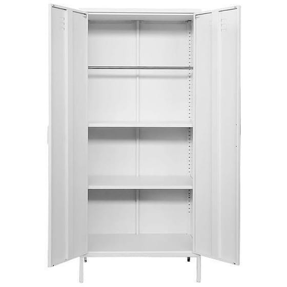 Ντουλάπα Μεταλλική Nextdeco Δίφυλλη με 2 Ράφια 76x50x170cm - Λευκό image 1
