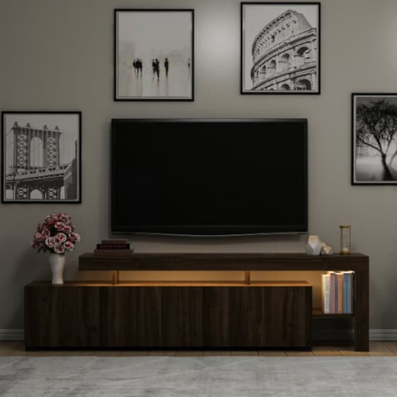 Έπιπλο Τηλεόρασης 24Mall Unico από Μοριοσανίδα 192x37x53 cm - Καρυδί image 3