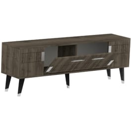Έπιπλο Τηλεόρασης 24Mall Moda από Μοριοσανίδα 150x35x53.2 cm - Καρυδί/Ασημί