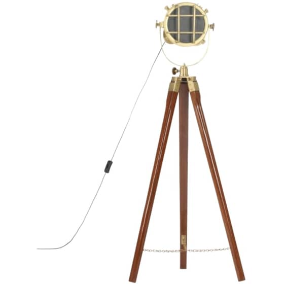 Vidaxl Φωτιστικό Δαπέδου Προβολέας Τρίποδο 97 Εκ. Μασίφ Ξύλο Μάνγκο image 3