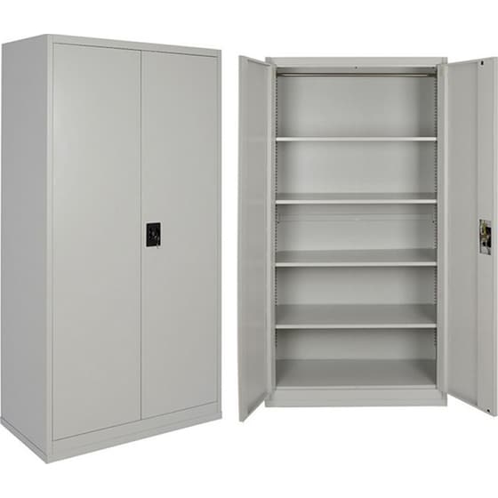 Ντουλάπα Steelen Δίφυλλη Μεταλλική 100x45x181cm - Γκρι image 3