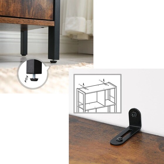 Ραφιέρα Vasagle Lbc022b01 από Μοριοσανίδα/Μέταλλο 74x30x154.5cm - Καφέ/Μαύρο image 9