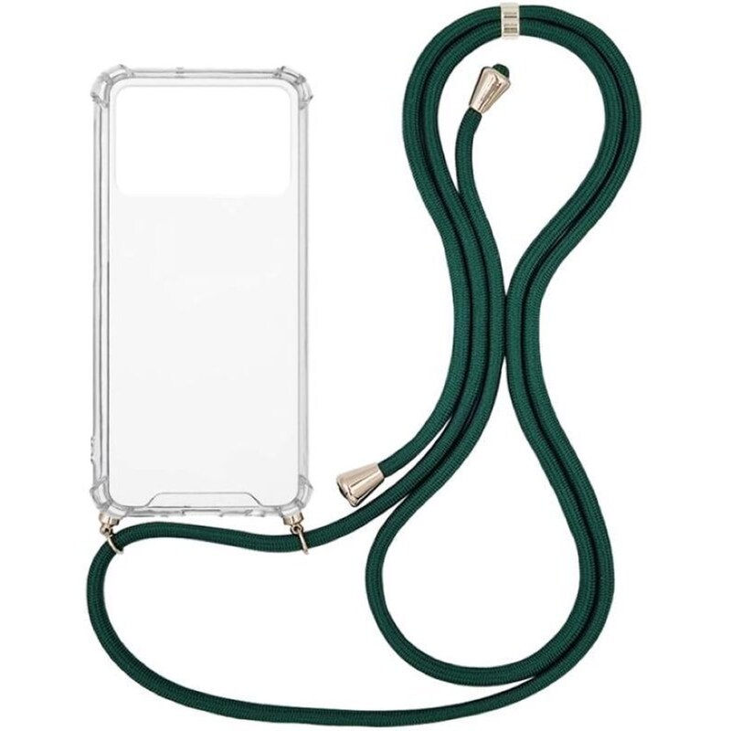 Θήκη Xiaomi Poco X4 Pro 5G - Sonique Armor Clear Με Κορδόνι - Πράσινο