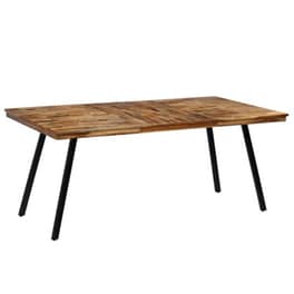 Vidaxl Τραπεζαρία 180x90x76 Εκ. Από Ανακυκλωμένο Ξύλο Teak Και Ατσάλι