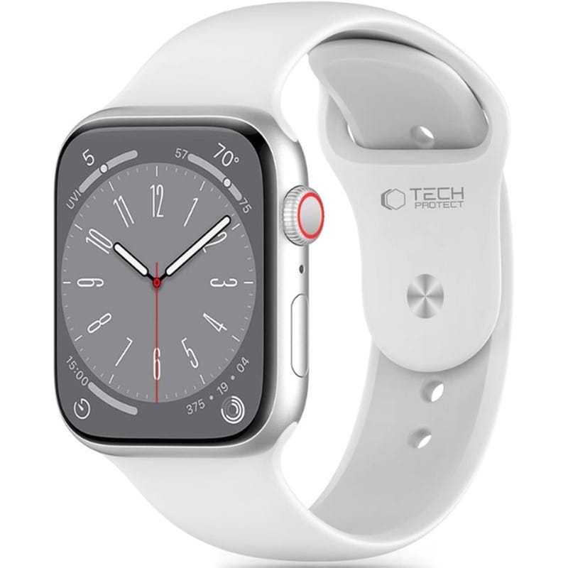 TECH-PROTECT Λουράκι Apple Watch Ultra2/ultra1/se/10/9/8/7/6/5/4 (49/46/45/44mm) - Tech-protect Silicone Σιλικόνης - White (5906302304332)