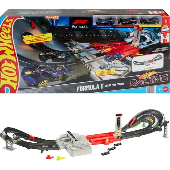 Mattel Hot Wheels Πίστα Race Formula 1 Grand Prix Circuit με 3 Αυτοκινητάκια 1:64 (JDY16) image 0