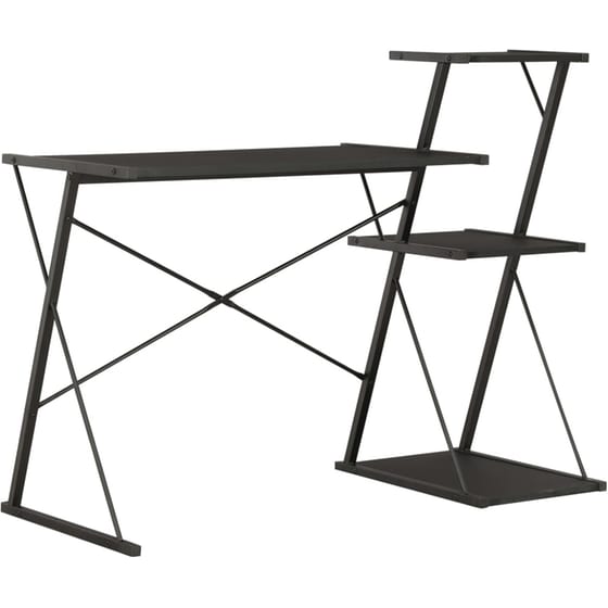 Γραφείο Βιβλιοθήκη VidaXL από Ατσάλι 116x50cm - Μαύρο image 0