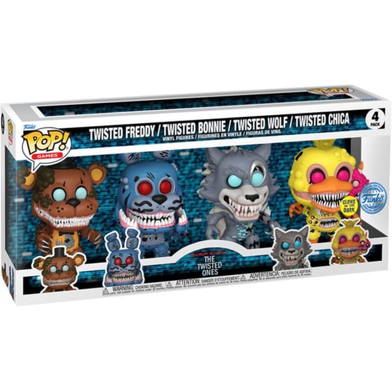 Funko Pop! Games - Five Nights At Freddy's - Twisted Freddy, Twisted Bonnie, Twisted Wolf, Twisted Chica 4-Pack image 1