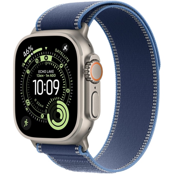 Λουράκι Apple Trail Loop M/L για Apple Watch 49mm - Blue/Bright Blue with Natural Titanium Finish image 2