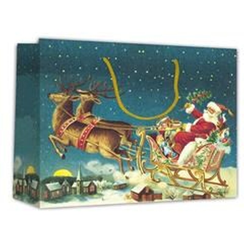 Χάρτινη Τσάντα Next Άγιος Βασίλης 46x14x40cm - Με σχέδιο