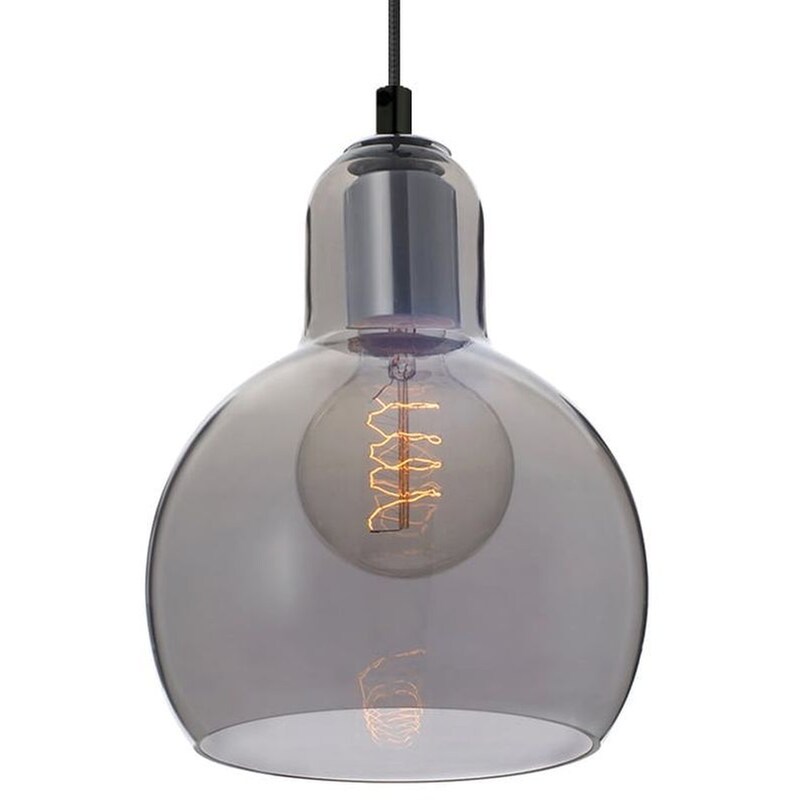 Φωτιστικό Οροφής Μονόφωτο Aca Bloom από Μέταλλο/Γυαλί 17x17x23-120 cm - Μαύρο/Γκρι