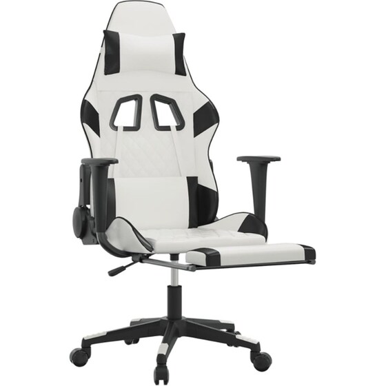 Καρέκλα Gaming VIDAXL 3143773 με Υποπόδιο από Τεχνητό Δέρμα - Μαύρο image 4