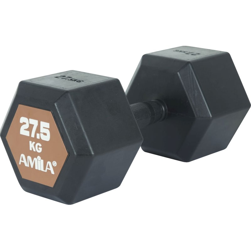 Βαράκι Εξάγωνο 27.5 kg Amila Original Rubber H 90598 από Ατσάλι Q235 - Μαύρο