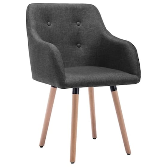 Καρέκλες Τραπεζαρίας Vidaxl Υφασμάτινες 2 Τμχ - Σκούρο Γκρι image 3