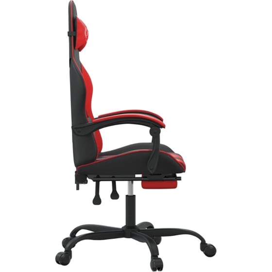 Καρέκλα Gaming VIDAXL 3143903 με Υποπόδιο από Τεχνητό Δέρμα - Μαύρο image 2