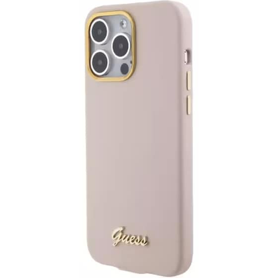 Θήκη Apple iPhone 15 Pro Max - Guess Vintage Script Gold Logo Back Cover - Ρink image 0