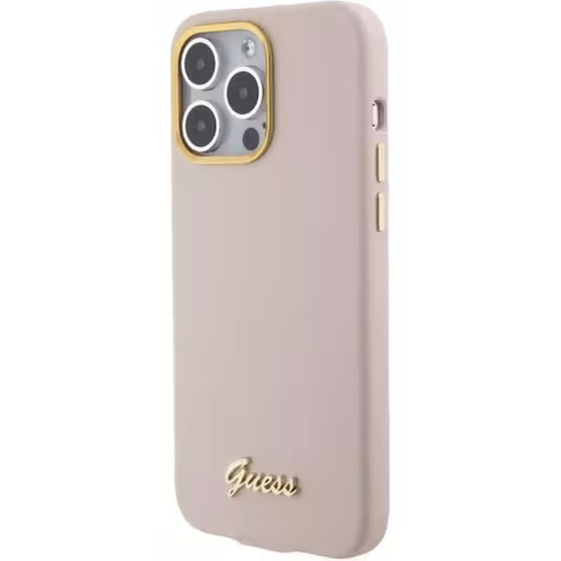 Θήκη Apple iPhone 15 Pro Max - Guess Vintage Script Gold Logo Back Cover - Ρink