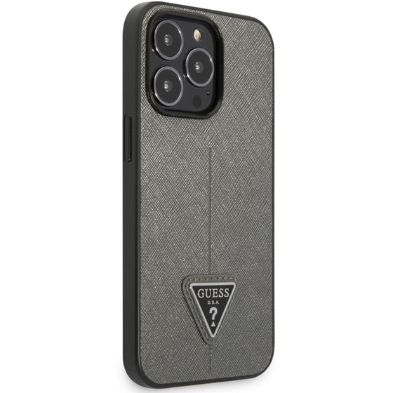 Guess “triangle Metal Logo Collection” Θήκη Προστασίας Από Δερματίνη – Iphone 11 (καφέ – Guhcp13lpsatlg) image 3