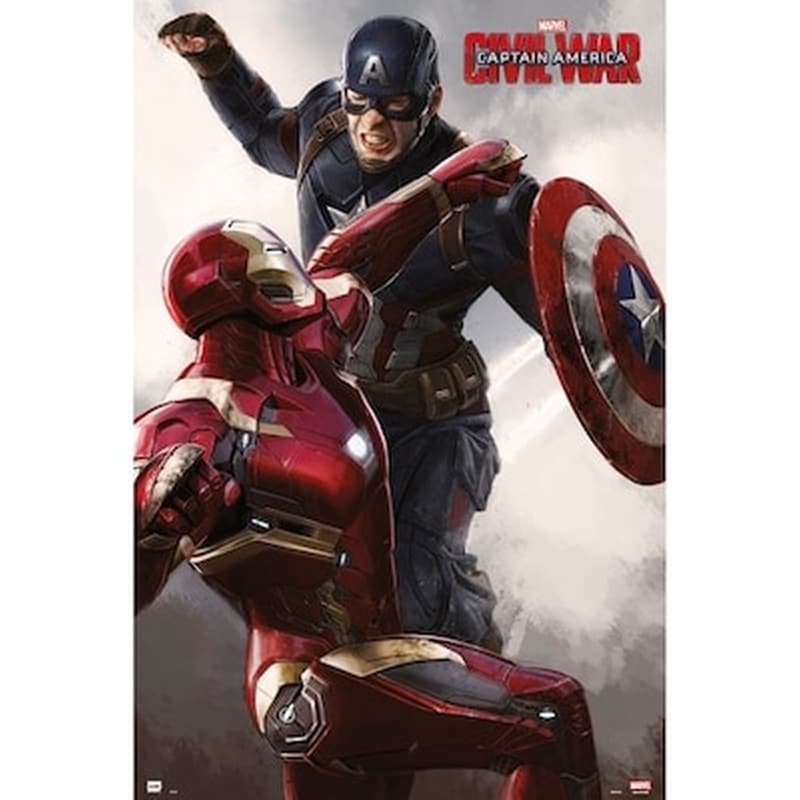 ERIK Αφίσα Captain America Iron Man vs Captain America Κάθετη 61 x 91.5 cm