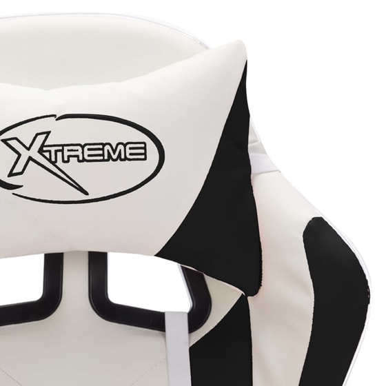 Καρέκλα Gaming Vidaxl Racing RGB από Συνθετικό Δέρμα - Λευκή/Μαύρη image 5