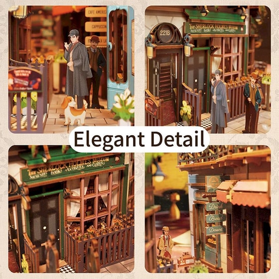 DIY 3D Puzzle Book Nook Kit Βιβλιοστάτης - Baker Street image 3