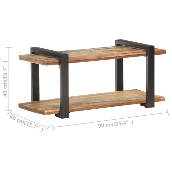 Έπιπλο Τηλεόρασης VidaXL Ξύλινο/Μεταλλικό 90x40x40cm - Kαφέ/Μαύρο image 9