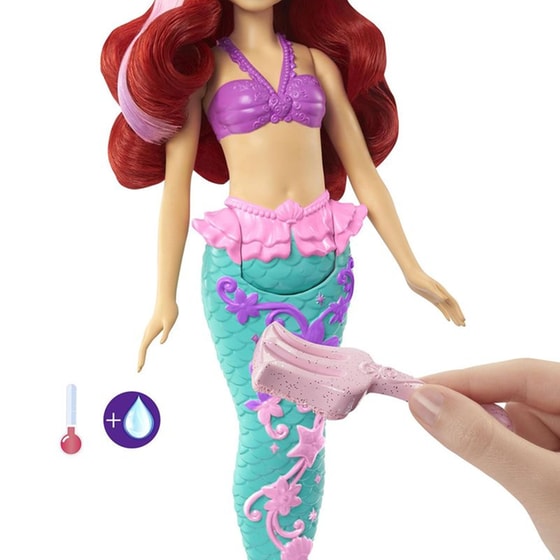 Κούκλα Disney Princess Color Splash Ariel Γοργόνα (HLW00) image 4