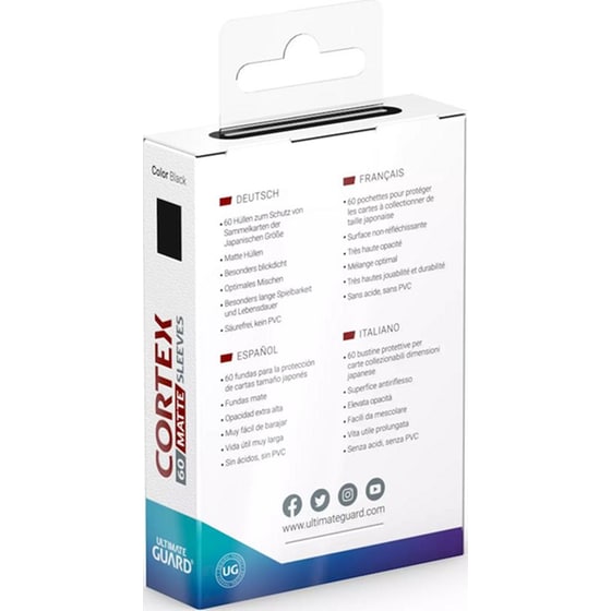 Ultimate Guard Cortex Card Sleeves Japanese Small Size - Matte Black (60 Sleeves) image 2