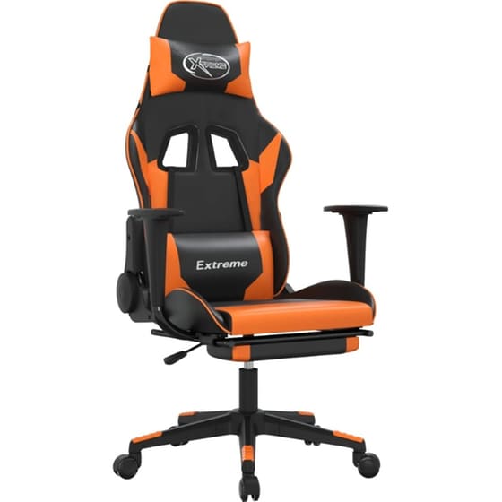 Καρέκλα Μασάζ Gaming VIDAXL Καρέκλα με Υποπόδιο από Τεχνητό Δέρμα - Μαύρο image 0
