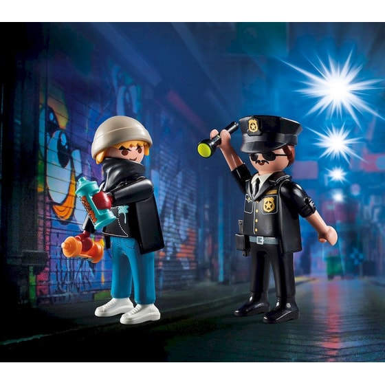 PLAYMOBIL® City Action Duo Pack Αστυνομικός και Καλλιτέχνης Γκράφιτι (70822) image 1