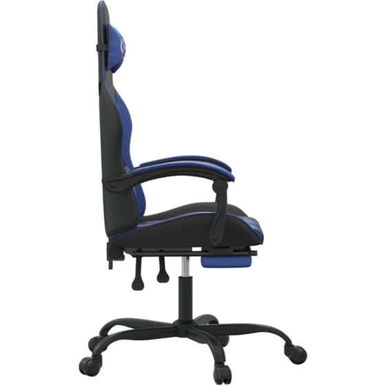Καρέκλα Gaming VIDAXL 3143902 με Υποπόδιο από Τεχνητό Δέρμα - Μαύρο image 2