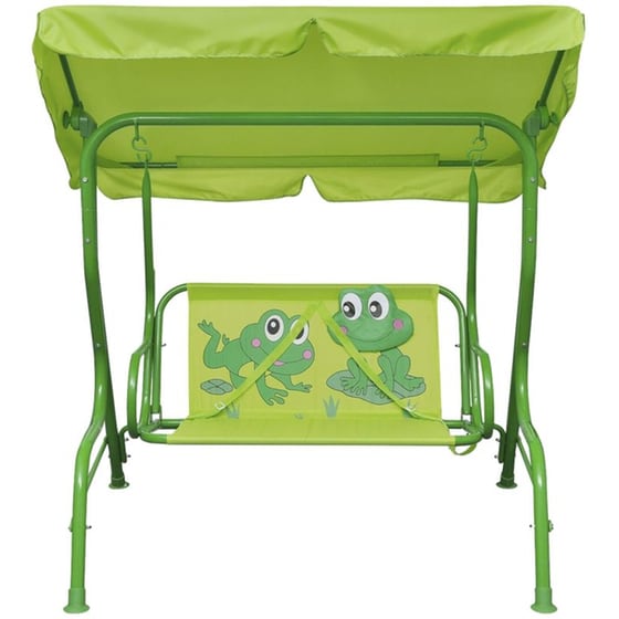 Κούνια Κήπου VidaXL με Σκίαστρο από Χάλυβα 115x75x110 cm - Πράσινη image 1